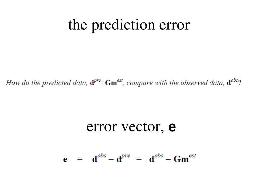 the prediction error