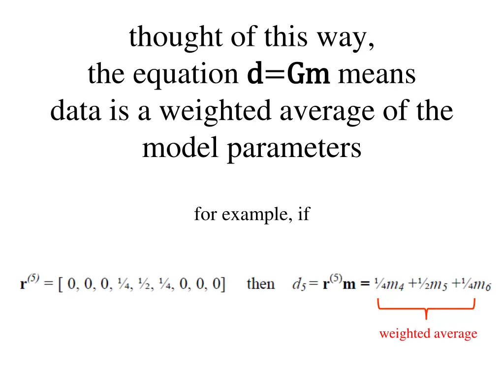 thought of this way the equation d d gm data