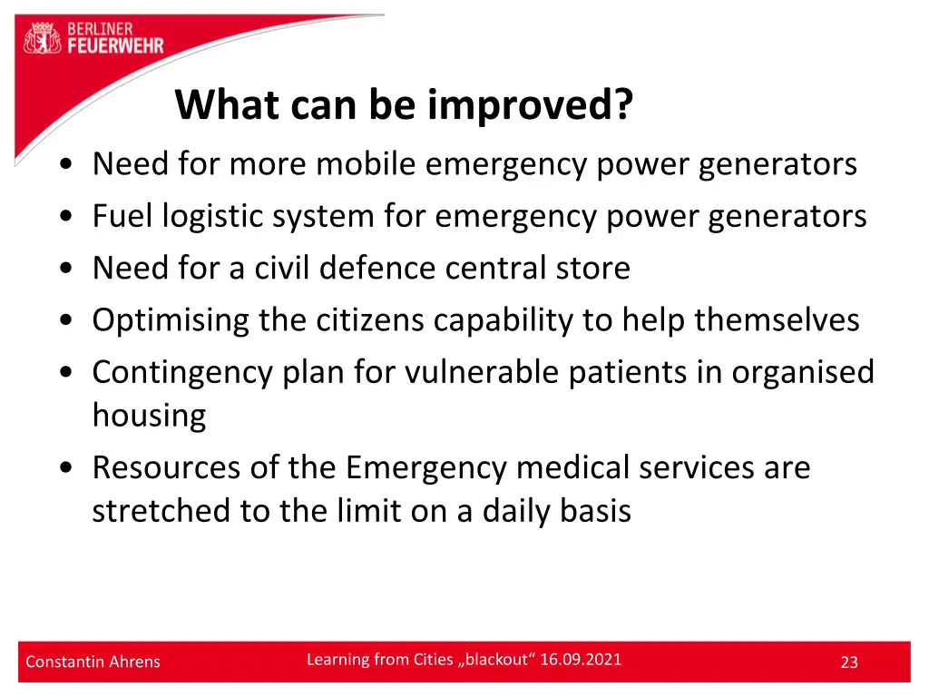 what can be improved