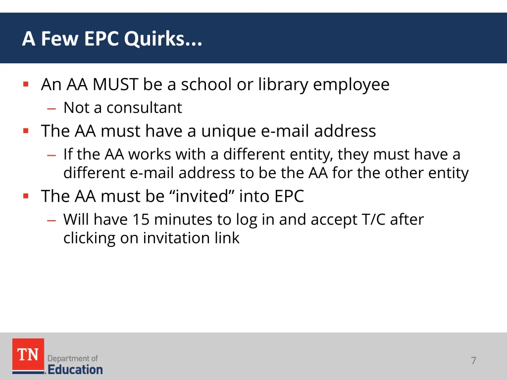 a few epc quirks