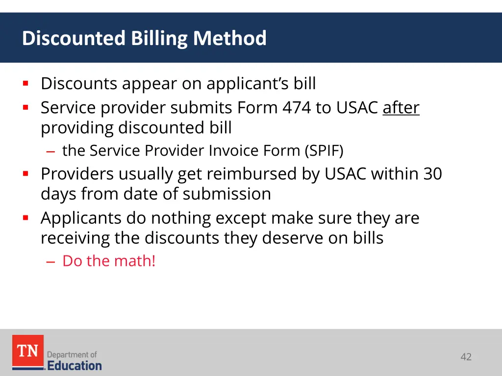 discounted billing method