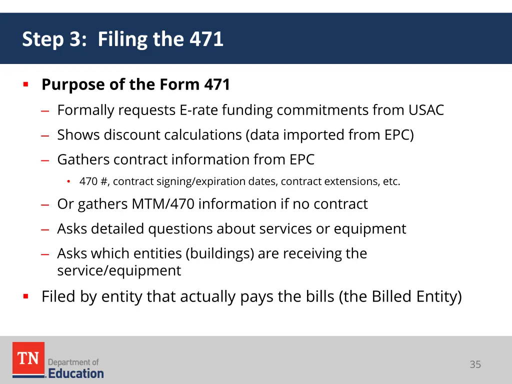 step 3 filing the 471