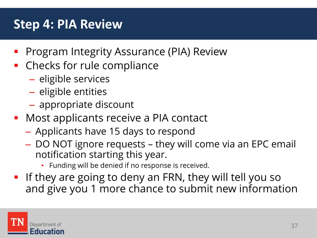 step 4 pia review
