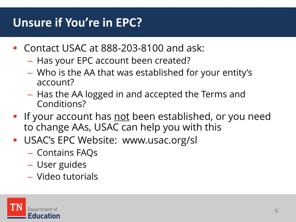 unsure if you re in epc