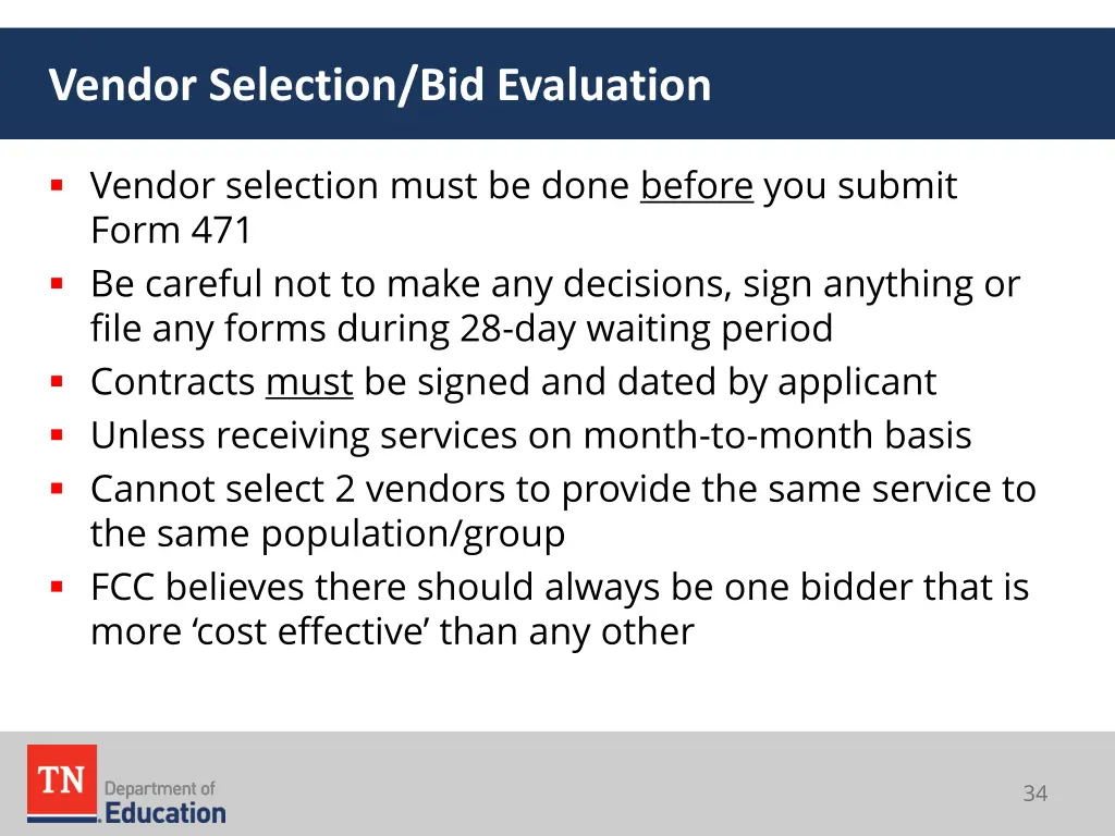 vendor selection bid evaluation