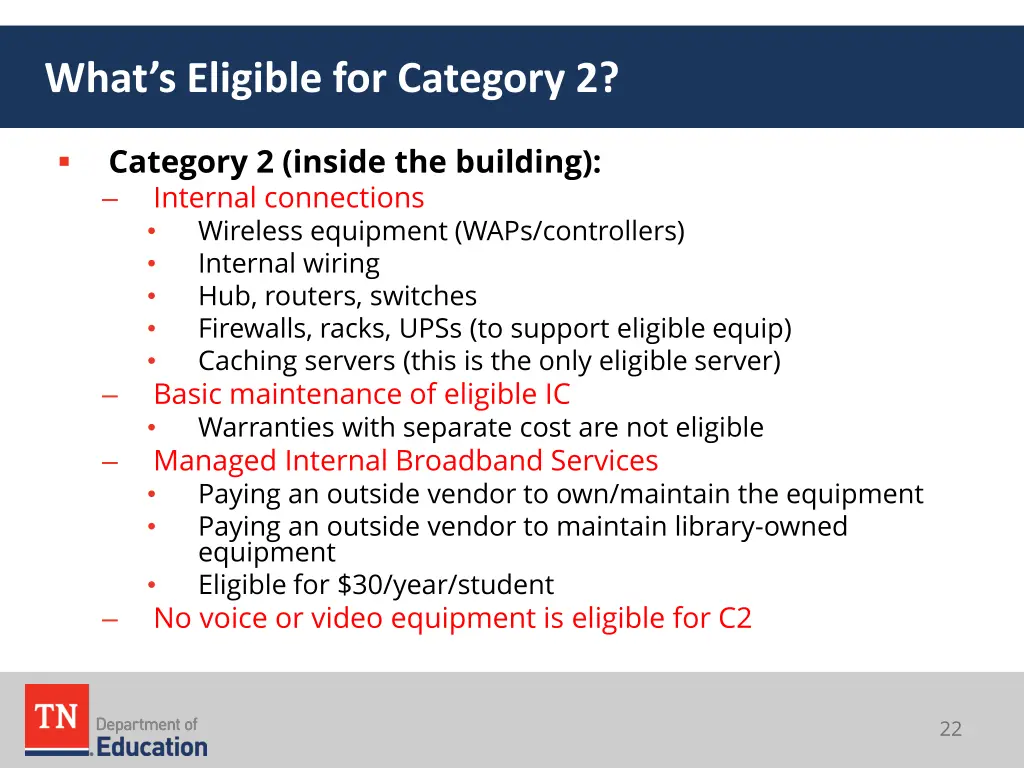 what s eligible for category 2