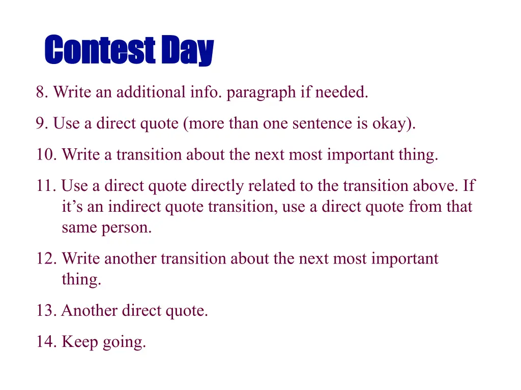 contest day contest day 1