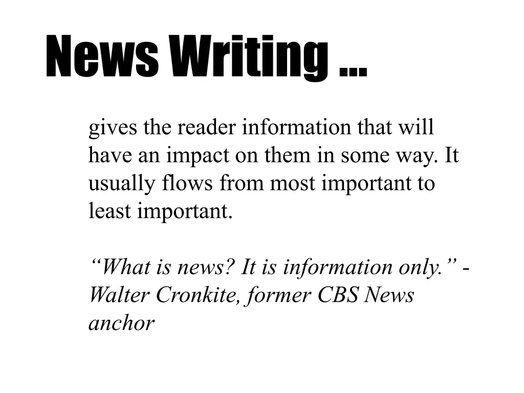news writing