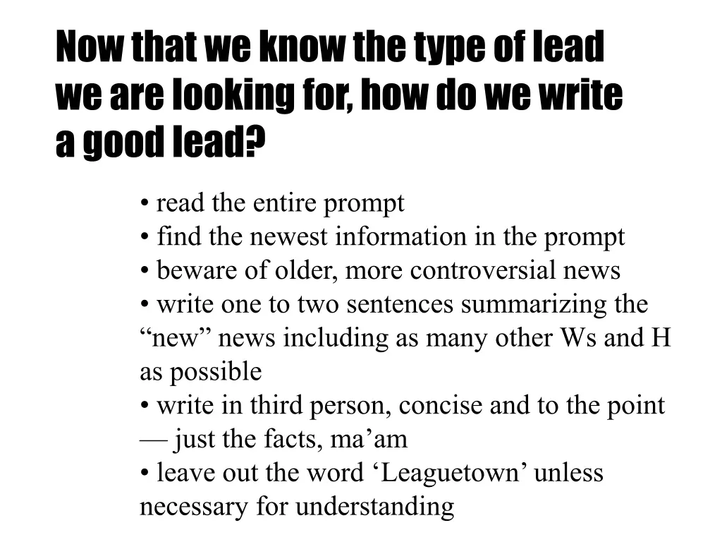 now that we know the type of lead we are looking