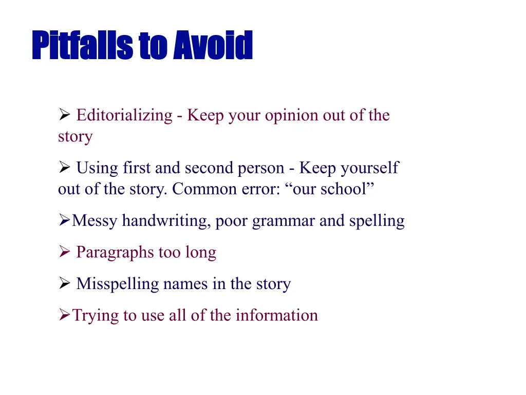 pitfalls to avoid pitfalls to avoid