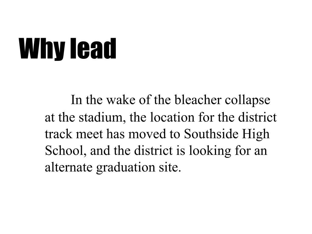 why lead