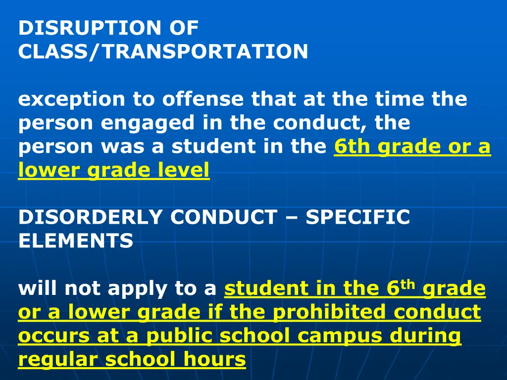 disruption of class transportation