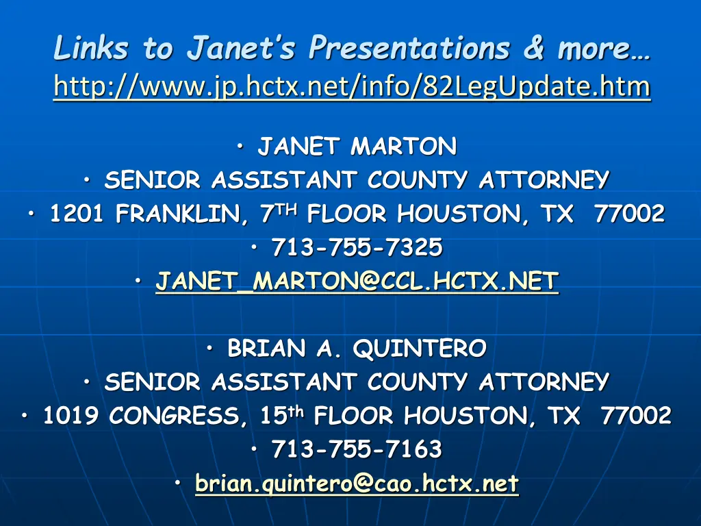 links to janet s presentations more http