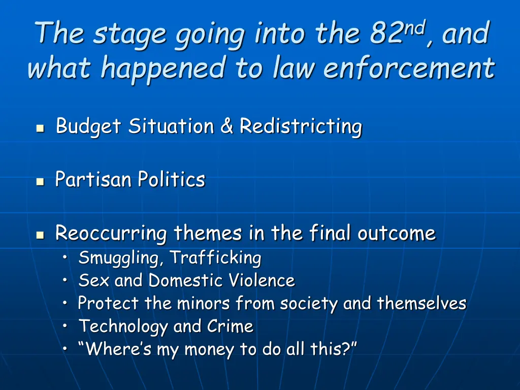 the stage going into the 82 nd and what happened
