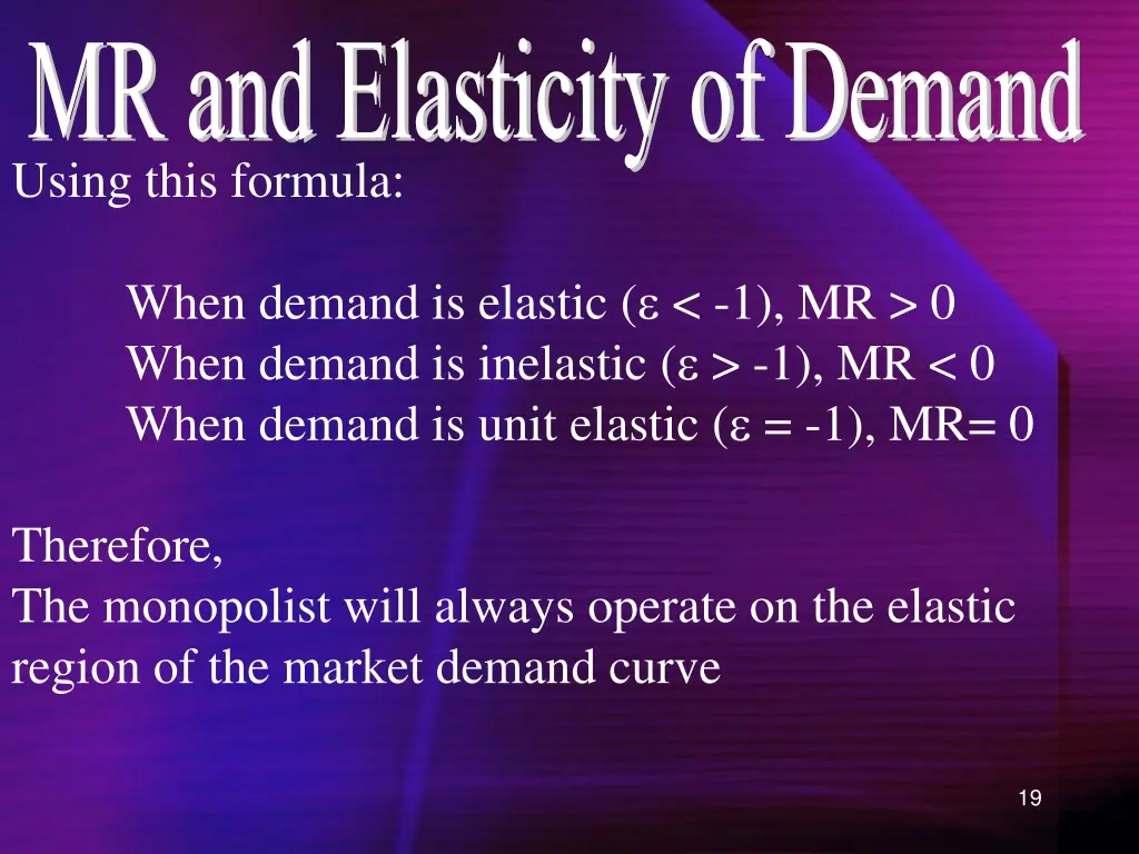 mr and elasticity of demand 1