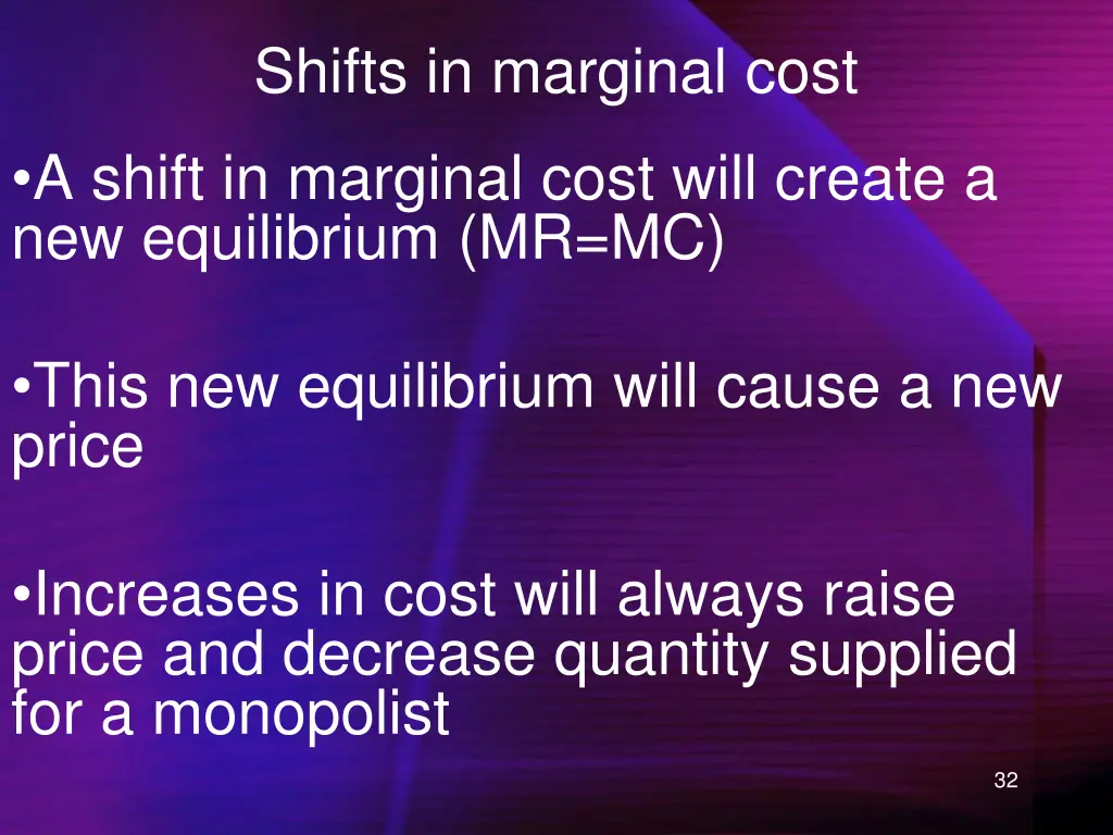 shifts in marginal cost