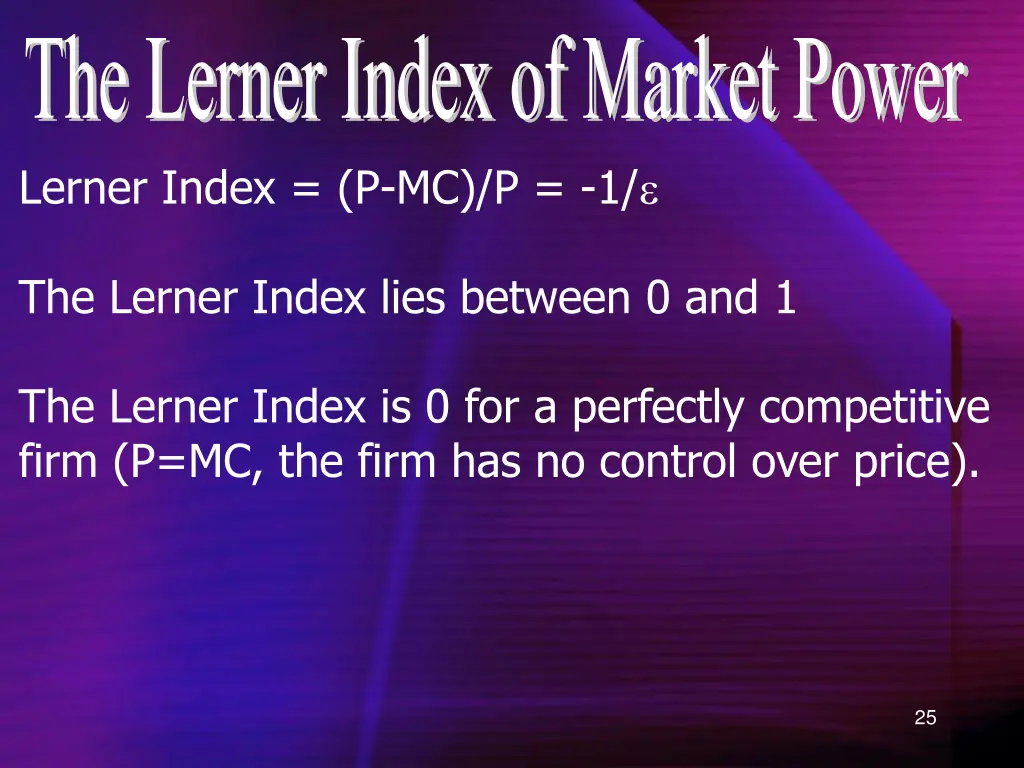 the lerner index of market power 1