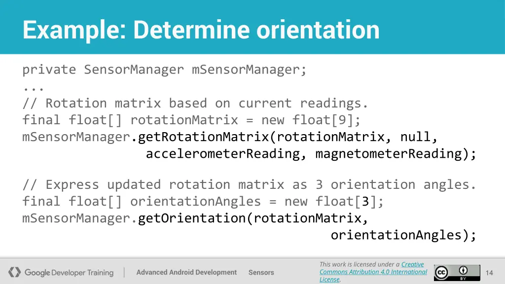 example determine orientation