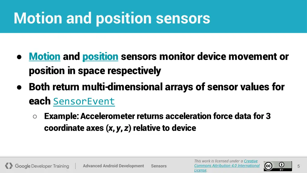 motion and position sensors
