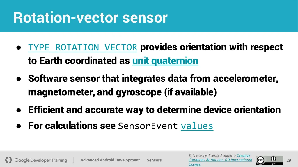rotation vector sensor