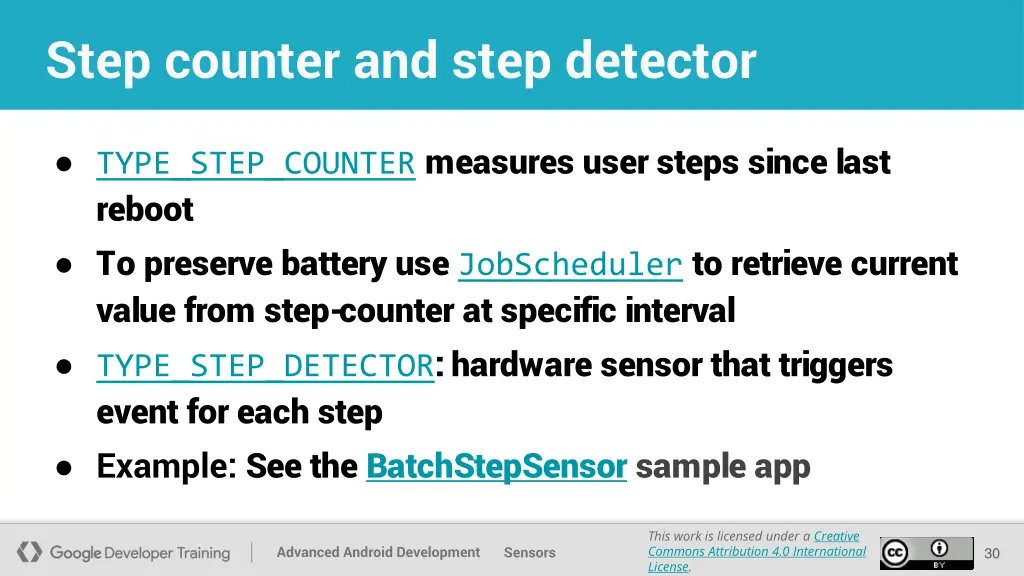 step counter and step detector