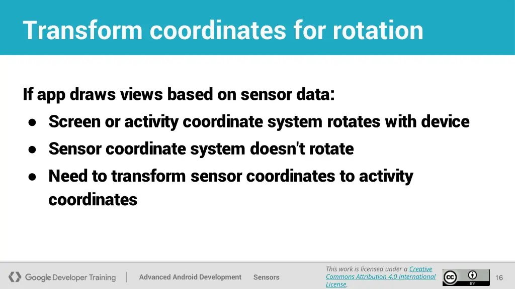 transform coordinates for rotation