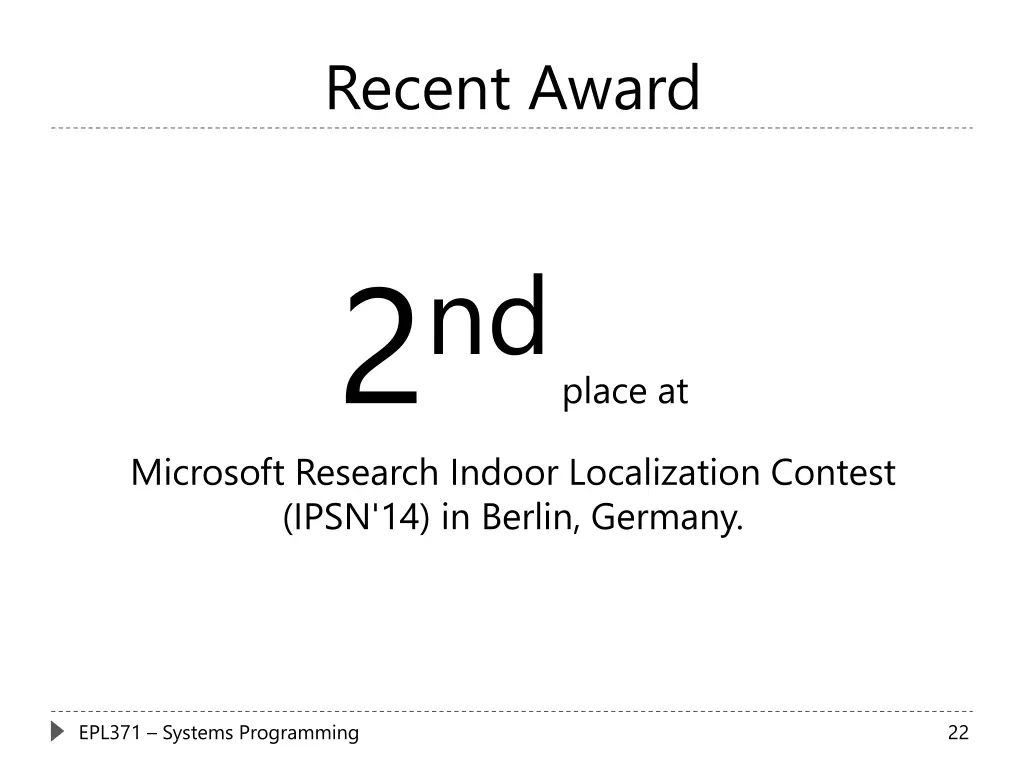 recent award