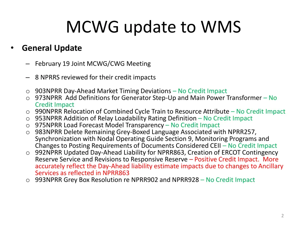 mcwg update to wms