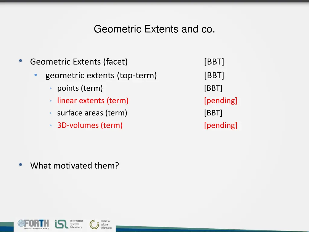 geometric extents and co