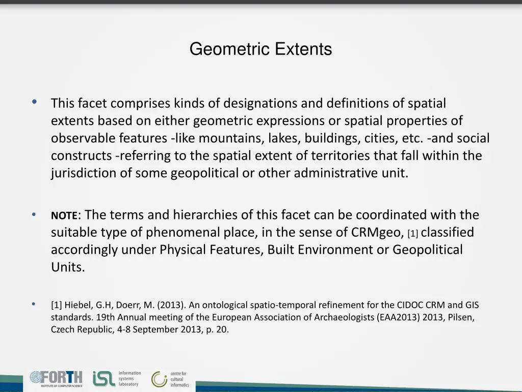 geometric extents