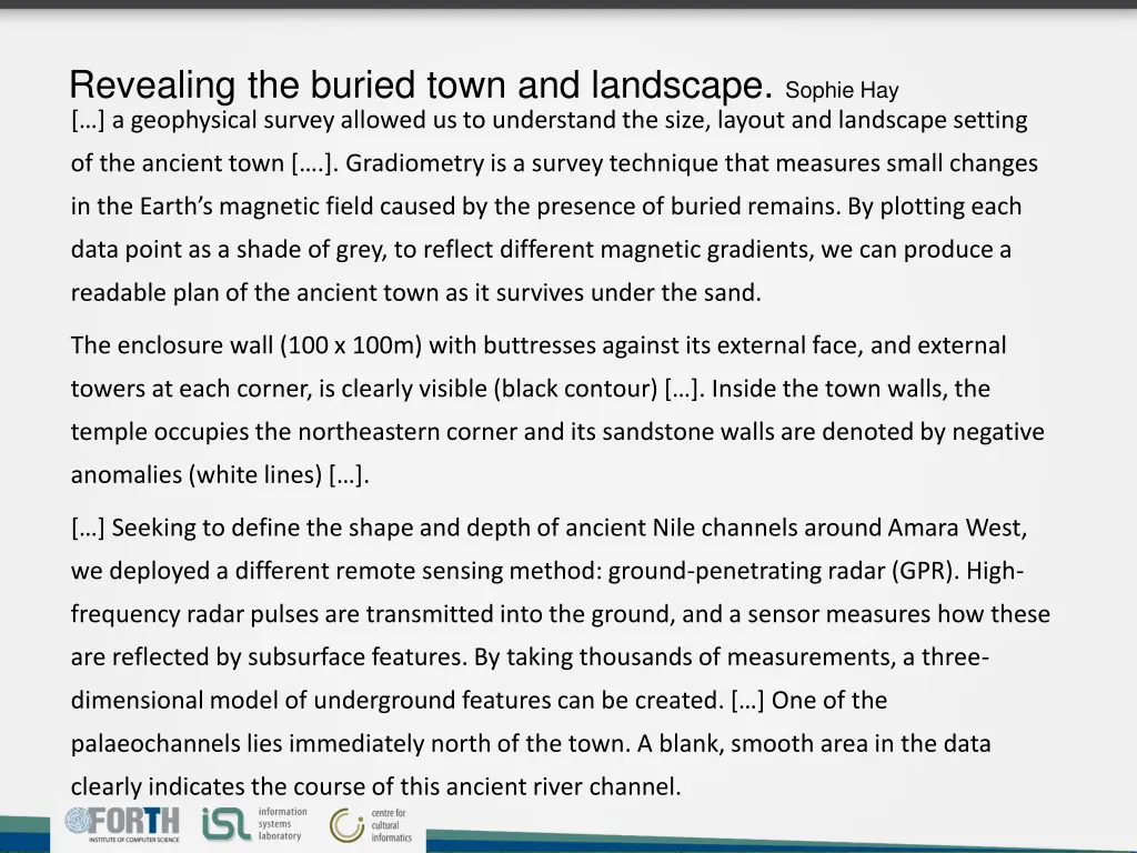 revealing the buried town and landscape sophie