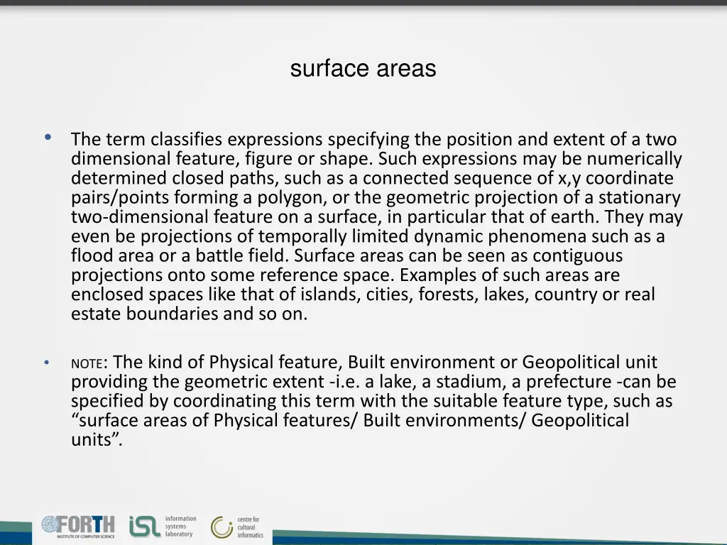 surface areas