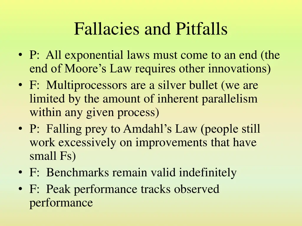 fallacies and pitfalls