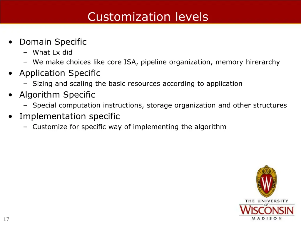 customization levels