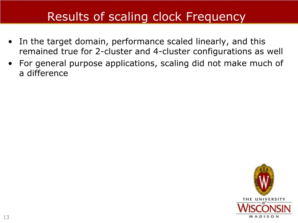 results of scaling clock frequency