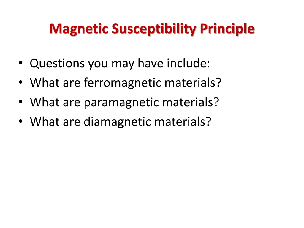 magnetic susceptibility principle