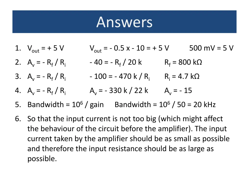 answers