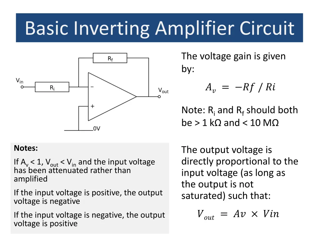 basic inverting amplifier circuit 1