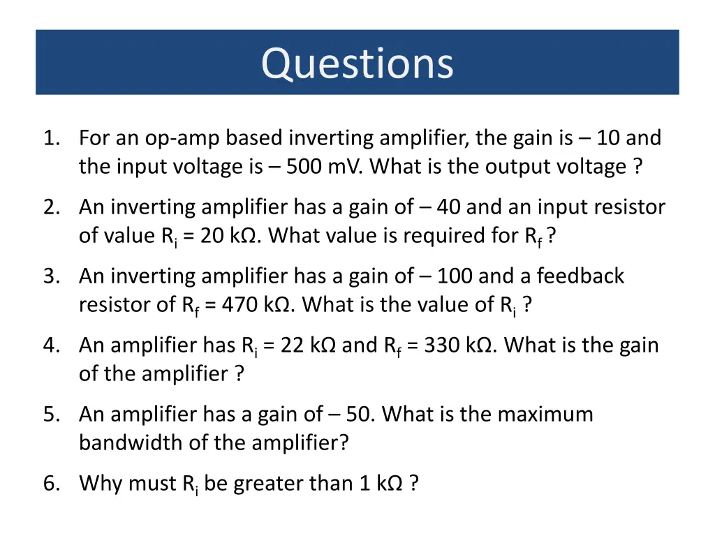 questions