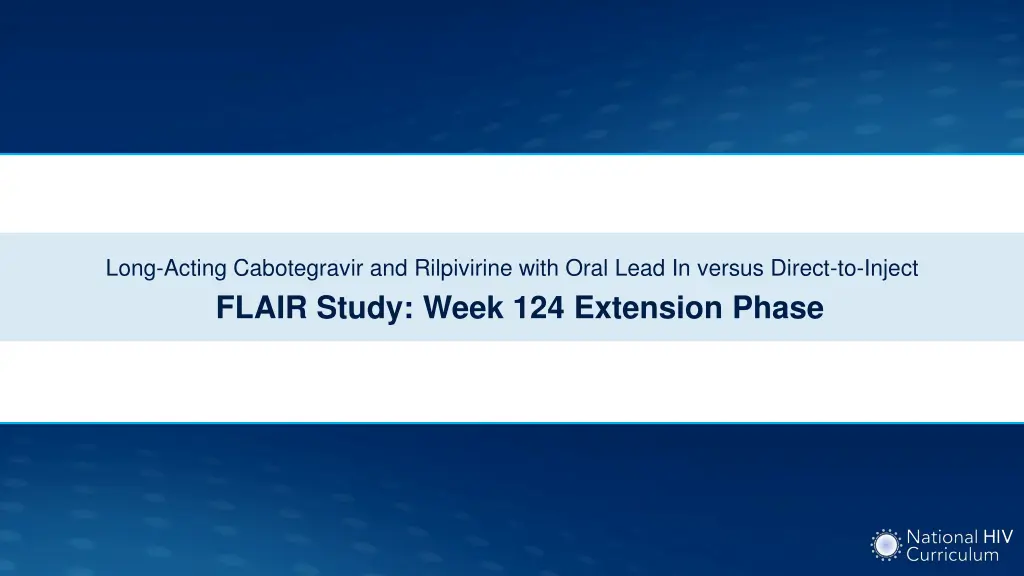 long acting cabotegravir and rilpivirine with