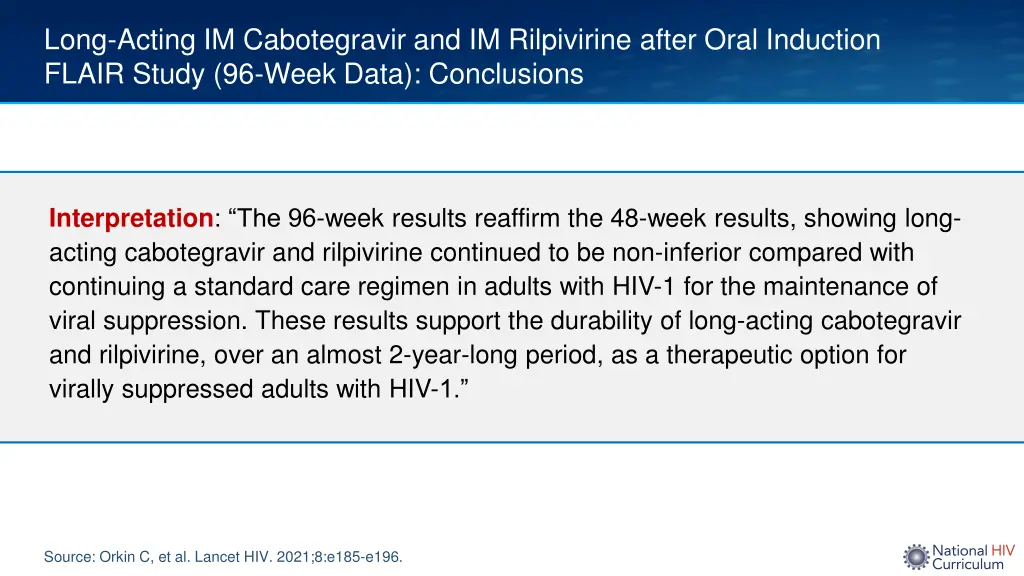 long acting im cabotegravir and im rilpivirine 12