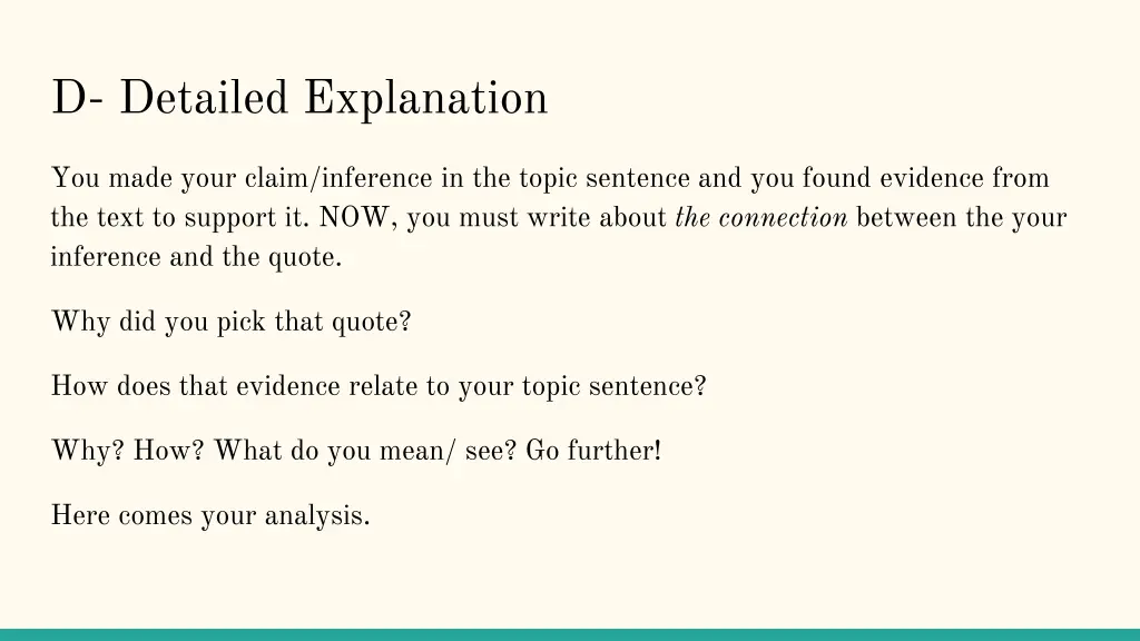d detailed explanation