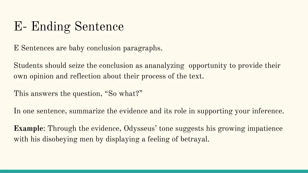 e ending sentence