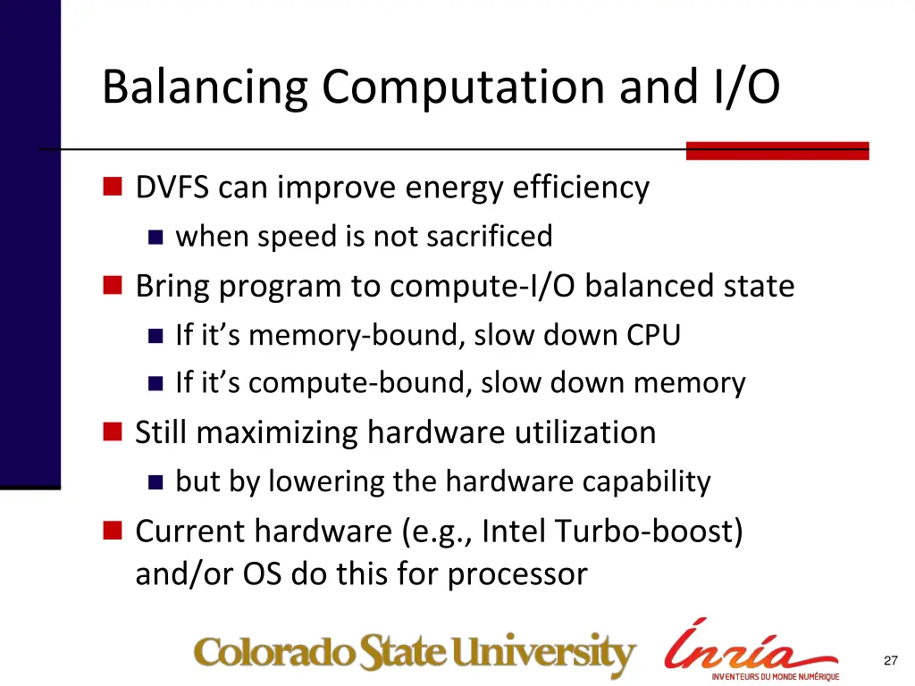 balancing computation and i o