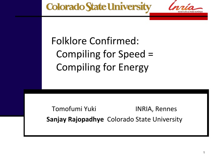 folklore confirmed compiling for speed compiling