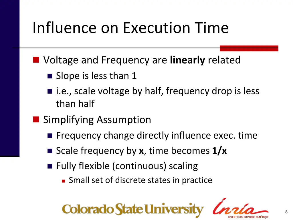 influence on execution time