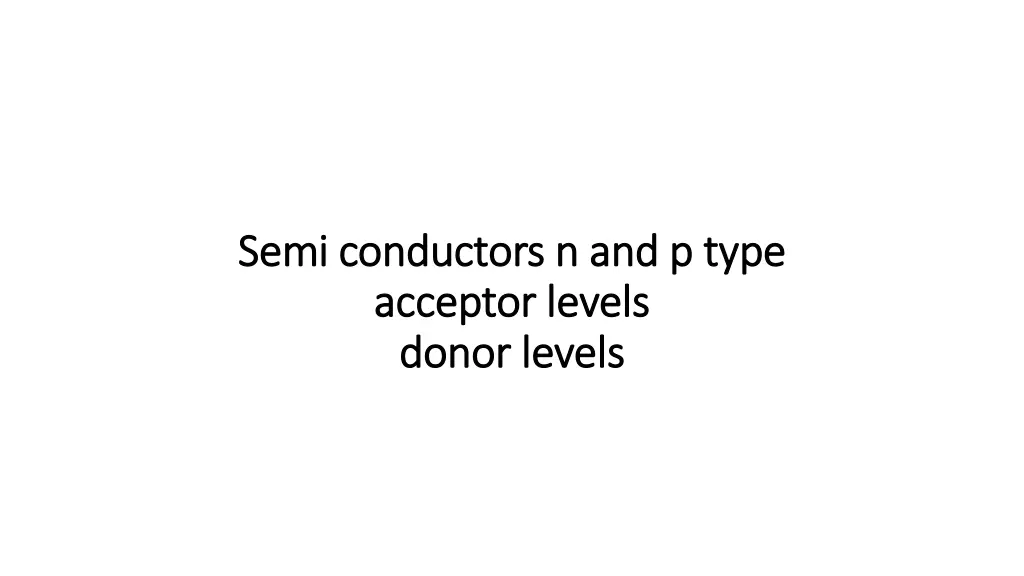 semi conductors n and p type semi conductors