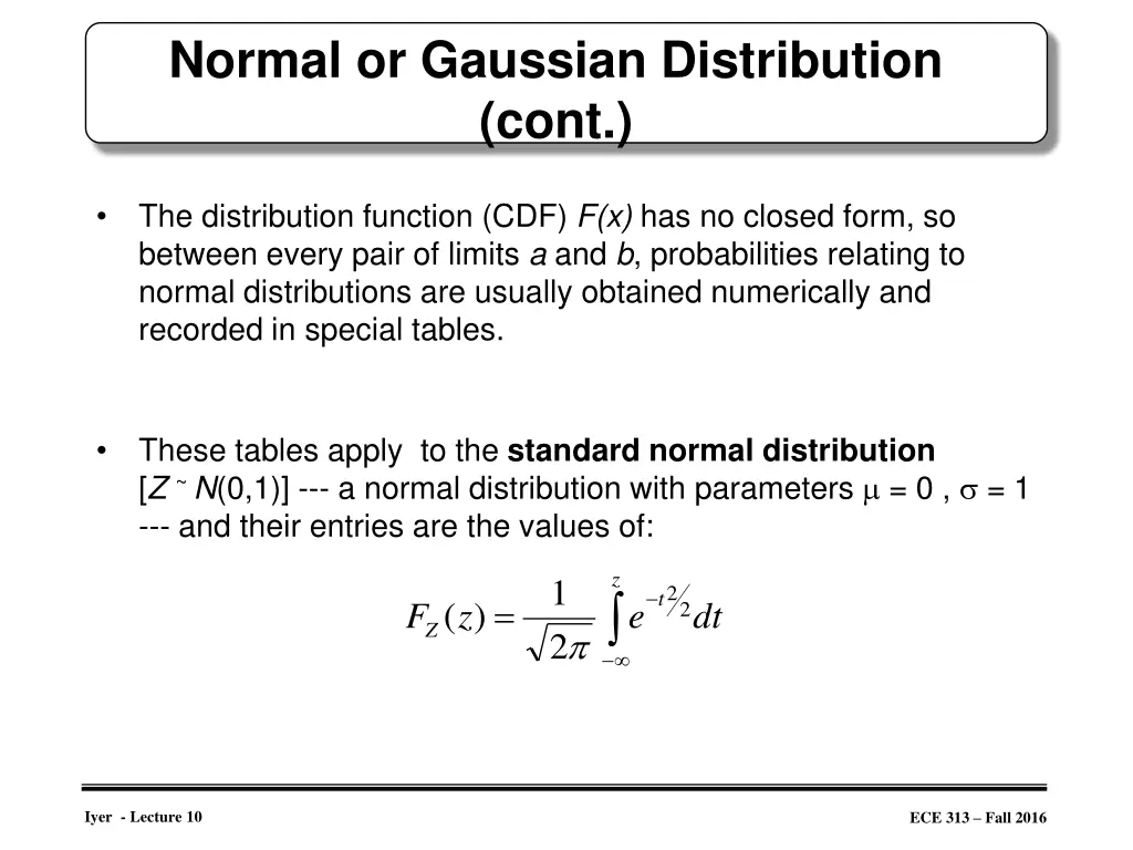 normal or gaussian distribution cont 1