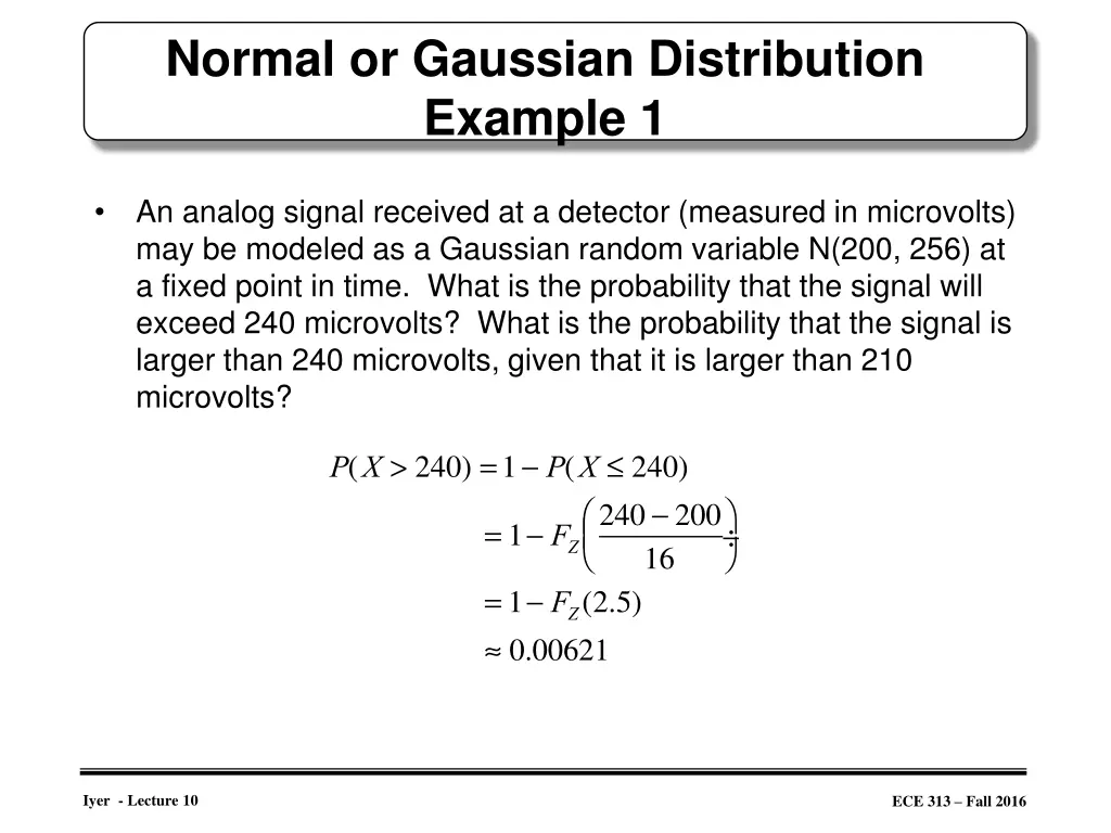 normal or gaussian distribution example 1