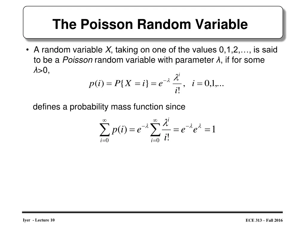the poisson random variable